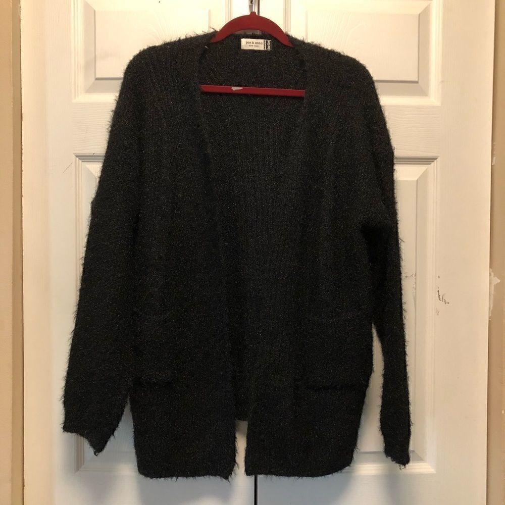 Jon & Anna Fuzzy Metallic Cardigan One Size